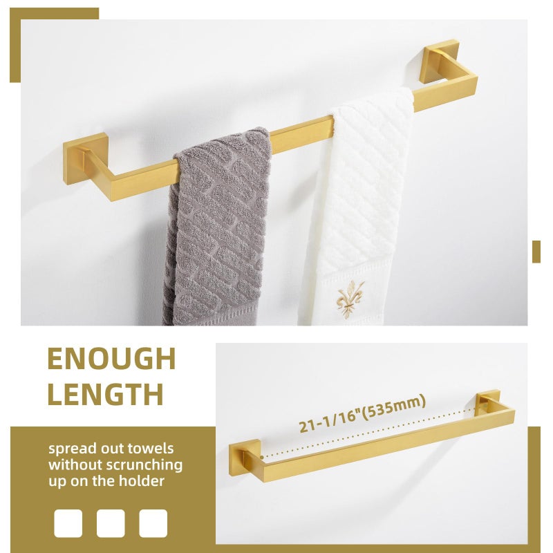 Angle Simple Bath Towel Bar 23.74", Angle Simple SUS304 Stainless Steel Bathroom Towel Holder, Shower Towel Rod, Single Towel Hanger Bar, Clothing Towel Rack for Wall, Brushed Dark Gold - Image 5